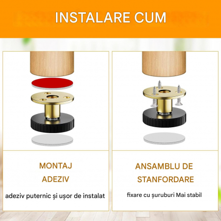 Inaltatoare de mobila reglabile 28-40 mm, cu pernă antiderapantă, set 8 bucati [6]