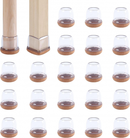 accesorii scaune, mese - Protectii rotunde pentru picioare scaune, mobila 25-37mm  set 16 bucati