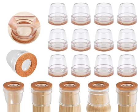 accesorii scaune, mese - Protectii rotunde pentru picioare scaune, mobila 21-25mm  set 24 bucati