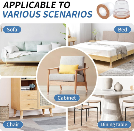 Protectii rotunde pentru picioare scaune, mobila 26-32mm  set 16 bucati [5]