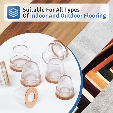 Protectii rotunde pentru picioare scaune, mobila 26-32mm  set 16 bucati [4]