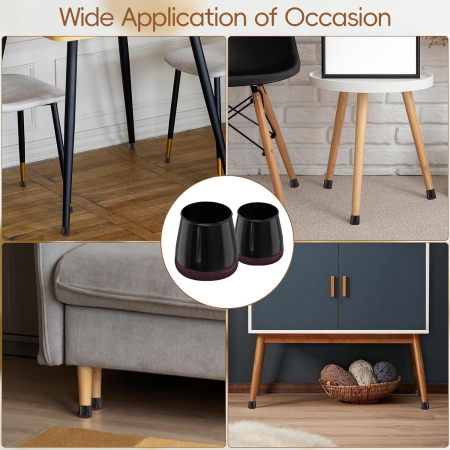 Protectii rotunde pentru picioare scaune, mobila 24-33 mm  set 16 bucati [6]