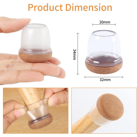 Protectii rotunde pentru picioare scaune, mobila 22-26mm set 24 bucati [2]