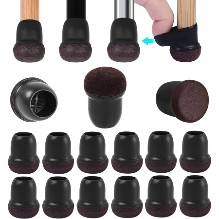Accesorii mese si scaune - Protectii rotunde pentru picioare scaune, mobila 14-19mm set 24 bucati