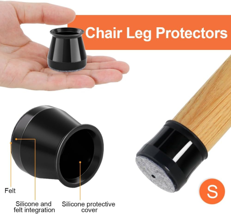 Protectii rotunde pentru picioare scaune, mobila 22-33 mm  set 16 bucati [6]