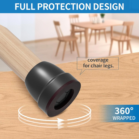 Protectii negre rotunde pentru picioare scaune, mobila 26-32mm  set 16 bucati [1]