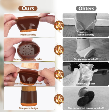 Protectii rotunde pentru picioare scaune, mobila 20-30 mm  set 16 bucati [1]