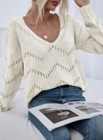 Pulover alb Damă Snowflake, bluza Mărimea XL, Oversized, Mâneci Batwing, Color Block [2]