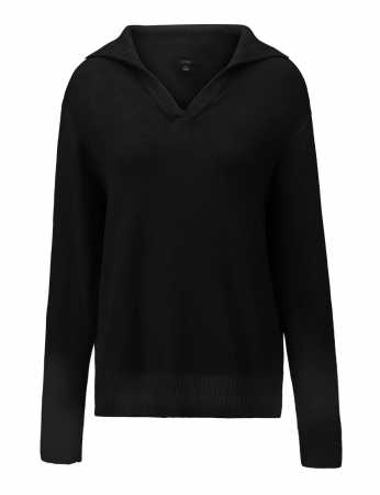 BLUZE - Bluza lejera, pulover tricotat, cu guler in "V" pentru femei, negru, marime XL