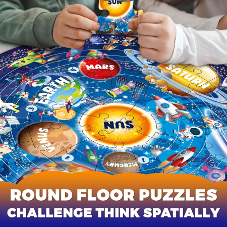 Puzzle gigant pentru podea, rotund, sistem solar 48 piese [4]