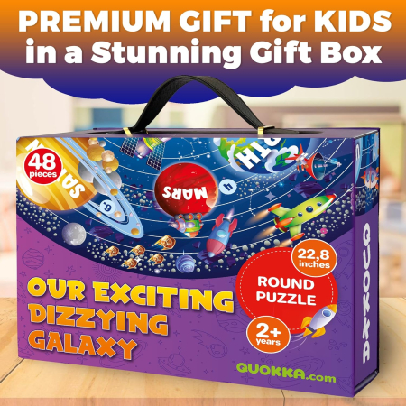 Puzzle gigant pentru podea, rotund, sistem solar 48 piese [1]