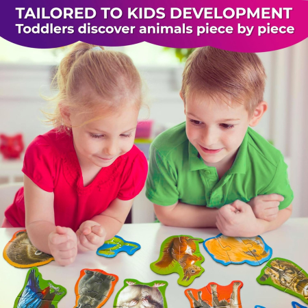 Puzzle-uri cu 3,4,5 piese mari cu animale, set 10 imagini [3]