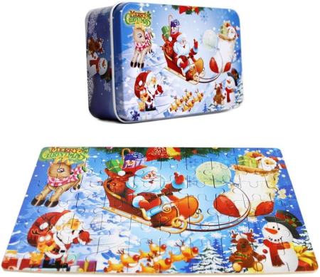 CASA SI GRADINA - Puzzle distractiv cu Mos Craciun din 60 piese