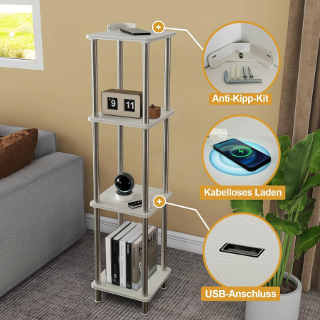 Raft de podea cu  4 nivelui, lumini LED, incarcare wireless, telecomanda si sincronizare muzicala [4]