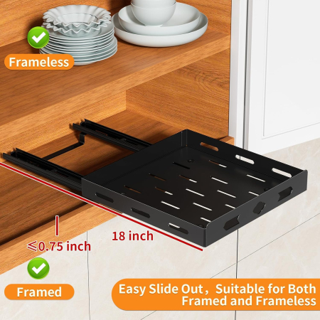 Raft extensibil pentru condimente, negru, 26,8x26.7x7.2 cm [2]