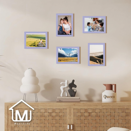 Rama foto din plastic violet deschis pentru fotografii, poze, vertical sau orizontal, set  5 bucati 13X18 cm [8]