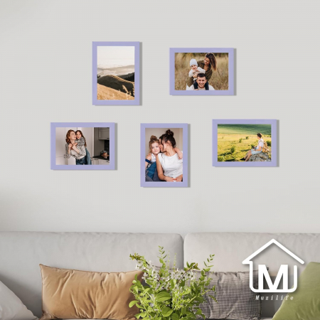 Rama foto din plastic violet deschis pentru fotografii, poze, vertical sau orizontal, set  5 bucati 13X18 cm [6]