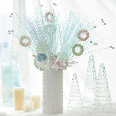 Ramuri ornamentale albe pentru sarbatori set 20 bucati [5]