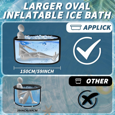 Recipient pentru baie cu gheață cu capac 150 cm, mărime XL, pentru sportivi, compatibil cu răcitorul de apă, utilizare în interior și exterior [4]