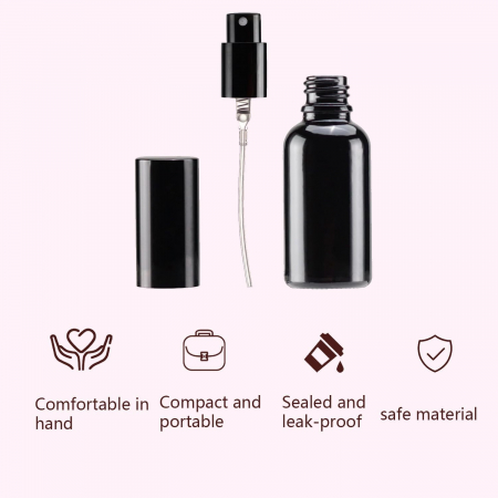 Sticlute negre cu pulverizator pentru uleiuri esentiale 6 bucati, 30 ml [3]