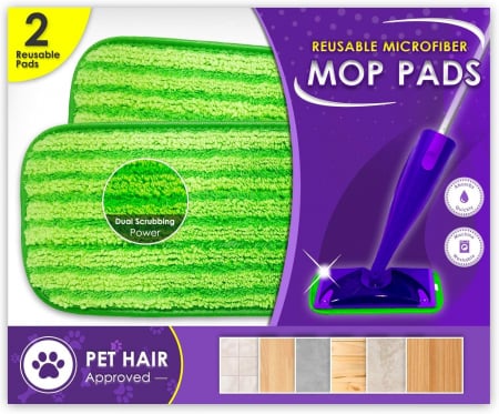 Maturi, Mopuri si galeti - Rezerve mop din microfibra, reutilizabile, lavabile, pentru parchet, ciment, lemn, set 2 bucati