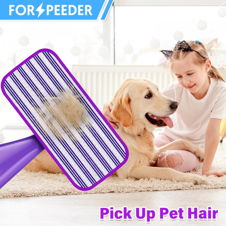 Rezerve mop din microfibra, reutilizabile, lavabile, pentru parchet, ciment, lemn, set 6 bucati Mov [4]