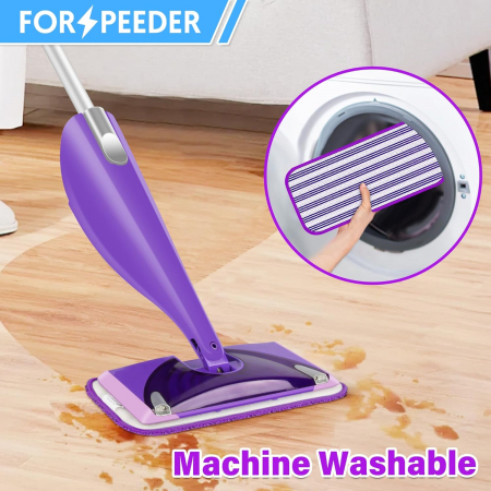 Rezerve mop din microfibra, reutilizabile, lavabile, pentru parchet, ciment, lemn, set 6 bucati Mov [3]