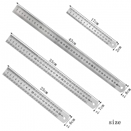 Rigle metalice flexibile  cu  2 fete, set  4 bucati, 15cm-40cm [1]