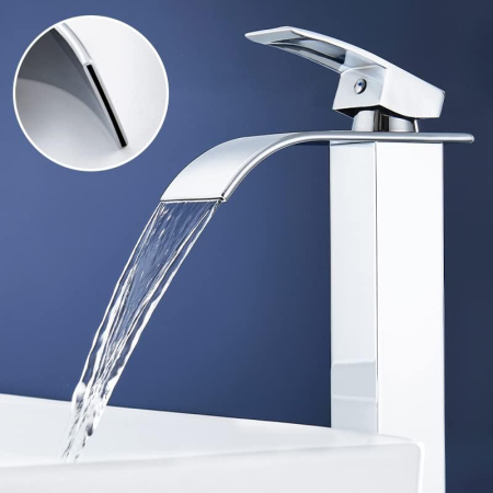 Robinet de chiuveta baie crom patrat tip cascada 295mm [4]
