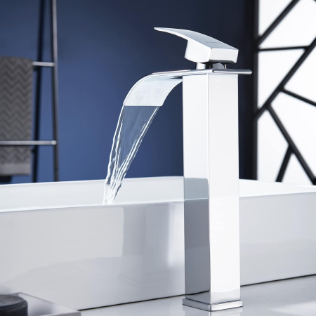 Robinet de chiuveta baie crom patrat tip cascada 295mm [2]