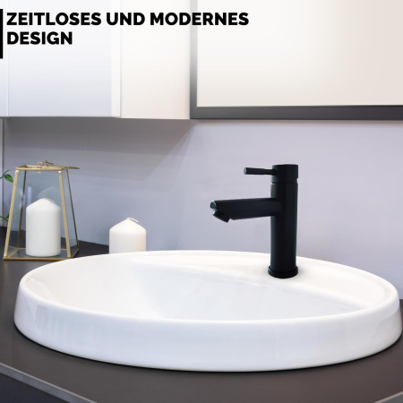 Robinet de chiuveta baie negru, zgariat, ZGARIAT inaltime 185 mm [1]