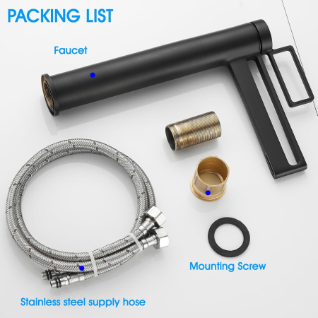 Robinet de chiuveta baie negru, rotund, inaltime 29.5 cm [6]