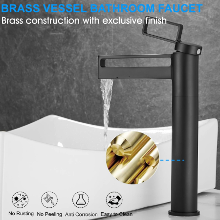 Robinet de chiuveta baie negru, rotund, inaltime 29.5 cm [4]