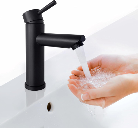 Robinet de chiuveta baie negru, zgariat, ZGARIAT inaltime 185 mm [5]