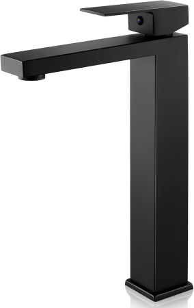 Baterii sanitare - Robinet de chiuveta baie negru patrat ZGARIAT , inaltime 295 mm