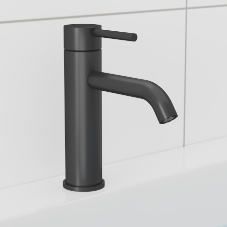 Robinet de chiuveta baie negru, rotund, inaltime 18 cm [1]