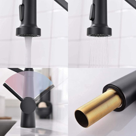 Robinet de chiuveta bucatarie cu furtun extensibil si 2 moduri jet apa [4]