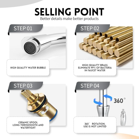 Robinet inalt de chiuveta apa rece baie sau bucatarie, alama [4]