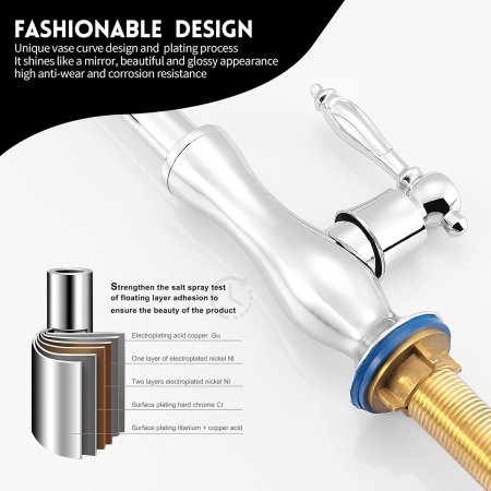 Robinet inalt de chiuveta apa rece baie sau bucatarie, alama [3]