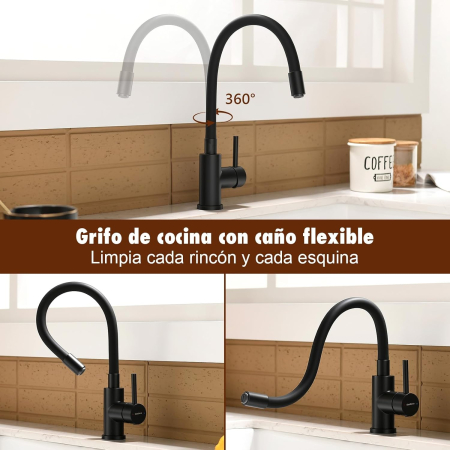 Robinet flexibil 360 de grade pentru bucatarie sau baie, rotund, inaltime 39 cm [1]