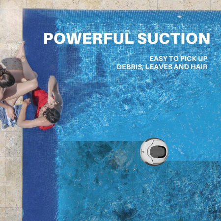 Robot Curățare Piscină Fără Fir, Dual Motor, 5000 mAh, 100 min, IPX8, LED, până la 90 m² [9]
