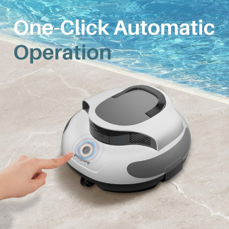 Robot Curățare Piscină Fără Fir, Dual Motor, 5000 mAh, 100 min, IPX8, LED, până la 90 m² [5]