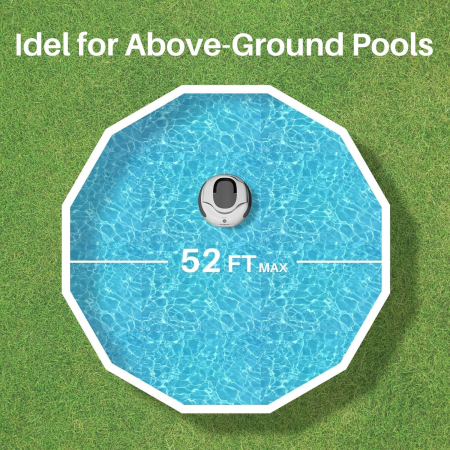 Robot Curățare Piscină Fără Fir, Dual Motor, 5000 mAh, 100 min, IPX8, LED, până la 90 m² [4]