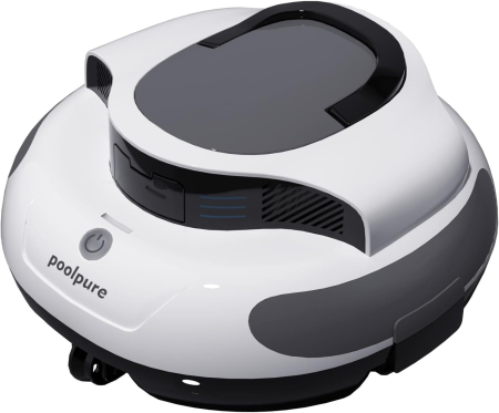 accesorii curatare piscina - Robot Curățare Piscină Fără Fir, Dual Motor, 5000 mAh, 100 min, IPX8, LED, până la 90 m²