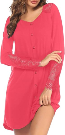 Rochie roz de noapte, camasa lejera cu maneci 3/4, S [1]