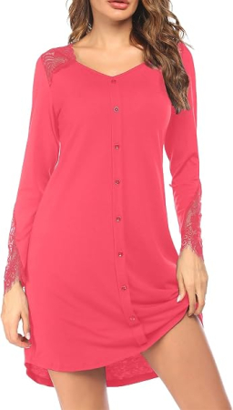 Rochie roz de noapte, camasa lejera cu maneci 3/4, S [2]