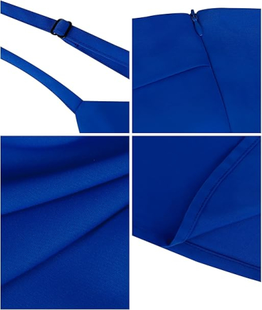 Rochie albastra pe corp, eleganta, cu umerii goi, L [6]