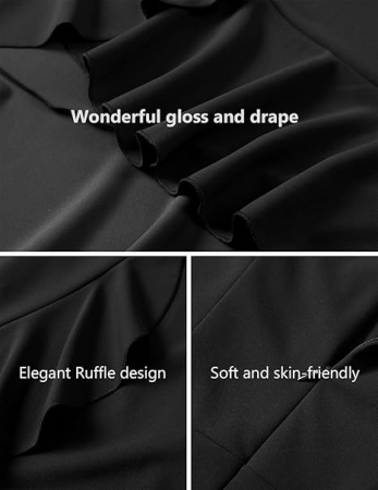 Rochie neagra eleganta de vara,lungime peste genunchi, decolteu in V, fermoar ascuns pe spate, 2XL [4]