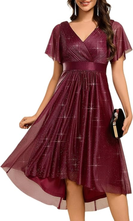 ROCHII - Rochie visinie eleganta de vara,lungime peste genunchi, decolteu in V, maneci scurte, 36