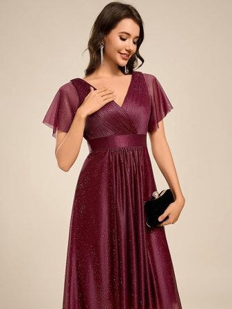 Rochie visinie eleganta de vara,lungime peste genunchi, decolteu in V, maneci scurte, 36 [2]